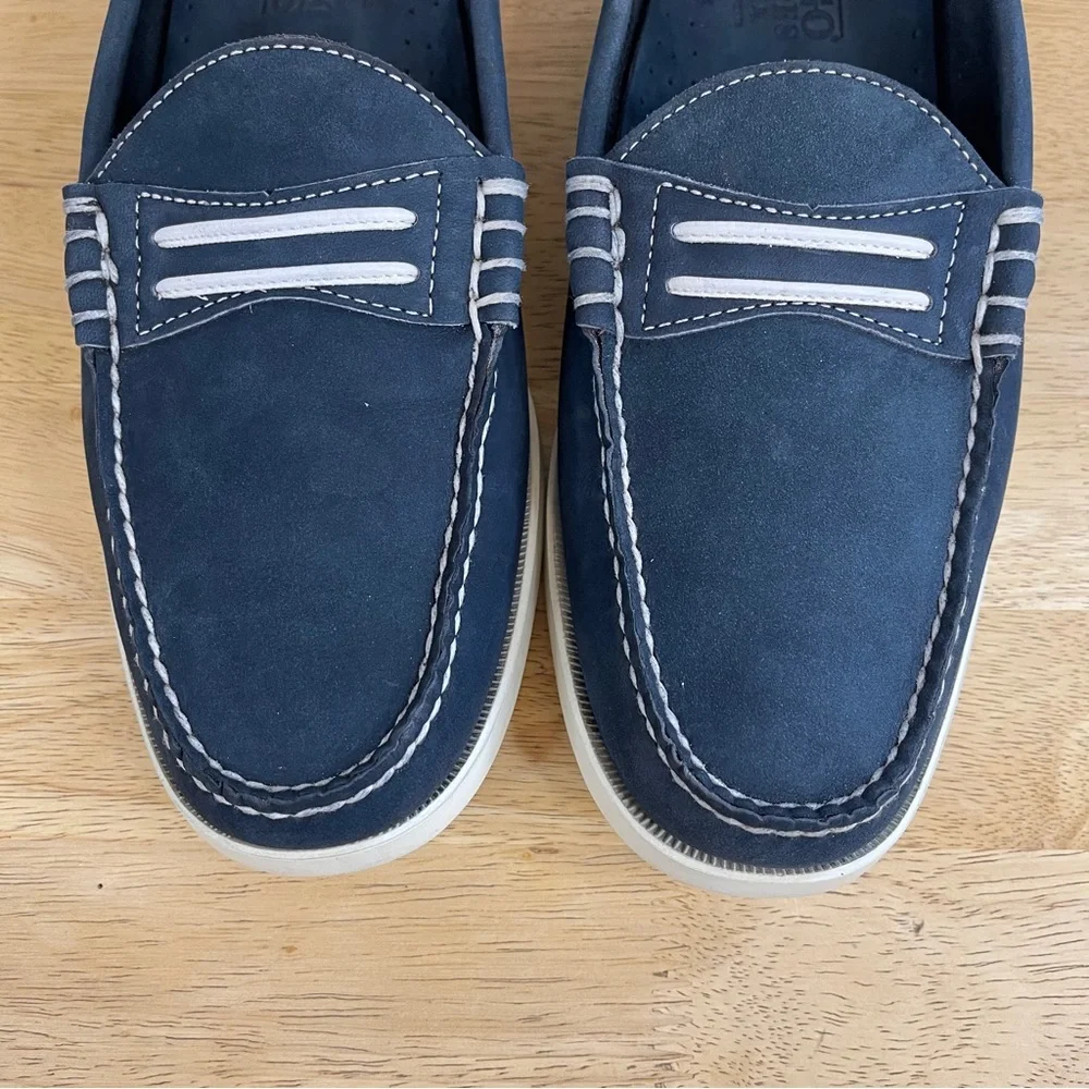Sebago Docksides Men's Navy Blue and White Boat Shoes Loafers Size 11N